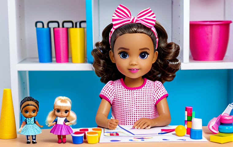 LOL Surprise Fashionista**
"A young girl, around 8 years old, fully clothed in a bright, playful outfit, is meticulously styling a LOL Surprise doll. The doll is also fully clothed in a fashionable, age-appropriate outfit. They are in a brightly lit, clean playroom with various craft supplies scattered around. Focus on the girl's concentration and the colorful details. Safe for work, appropriate content, family-friendly, professional photography, perfect anatomy, correct proportions, well-formed hands, proper finger count, natural pose."
**