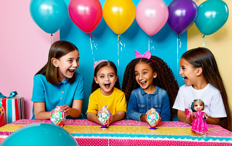 **
"A group of fully clothed children are enthusiastically unboxing LOL Surprise dolls at a brightly decorated party. The scene is joyful and family-friendly, with balloons and colorful decorations in the background. The children are wearing modest clothing and expressing excitement. safe for work, appropriate content, perfect anatomy, natural proportions, professional photography, high quality"
**