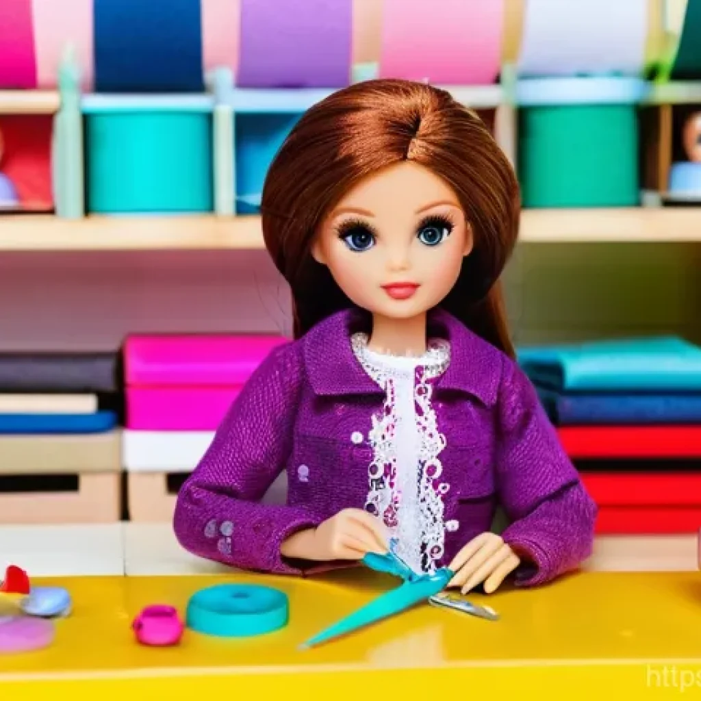 LOL 서프라이즈의 다양한 팬 콘텐츠 사례 - **DIY Doll Fashion Workshop:**
A close-up shot of skilled hands (belonging to a teen or adult, w...