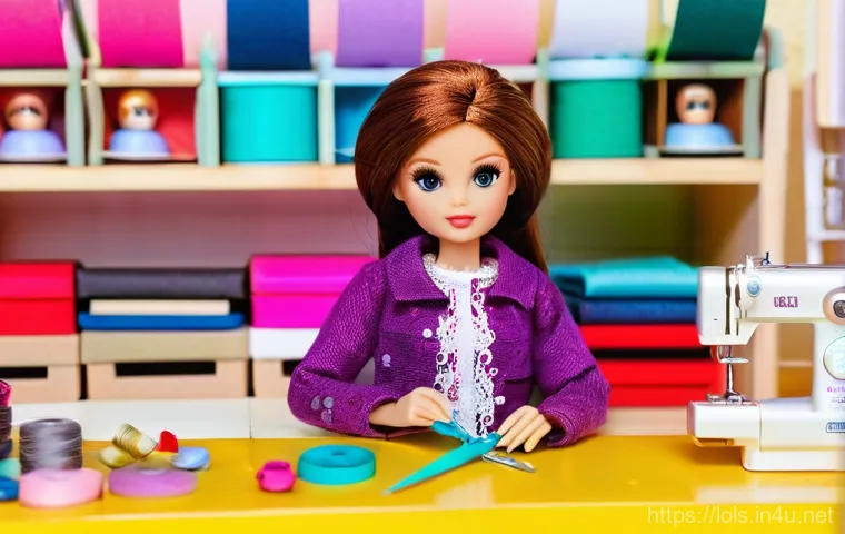 LOL 서프라이즈의 다양한 팬 콘텐츠 사례 - **DIY Doll Fashion Workshop:**
A close-up shot of skilled hands (belonging to a teen or adult, w...