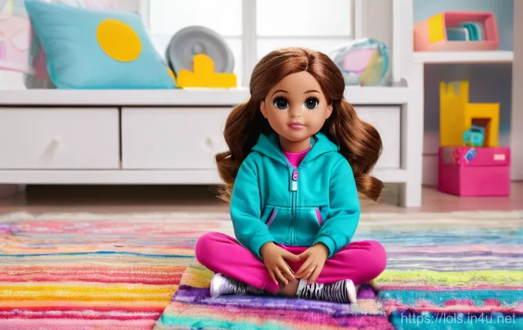 LOL 서프라이즈의 주요 경쟁 제품 분석 - **Prompt:** A young girl, aged 6-7, with bright, curious eyes, is sitting cross-legged on a soft, co...