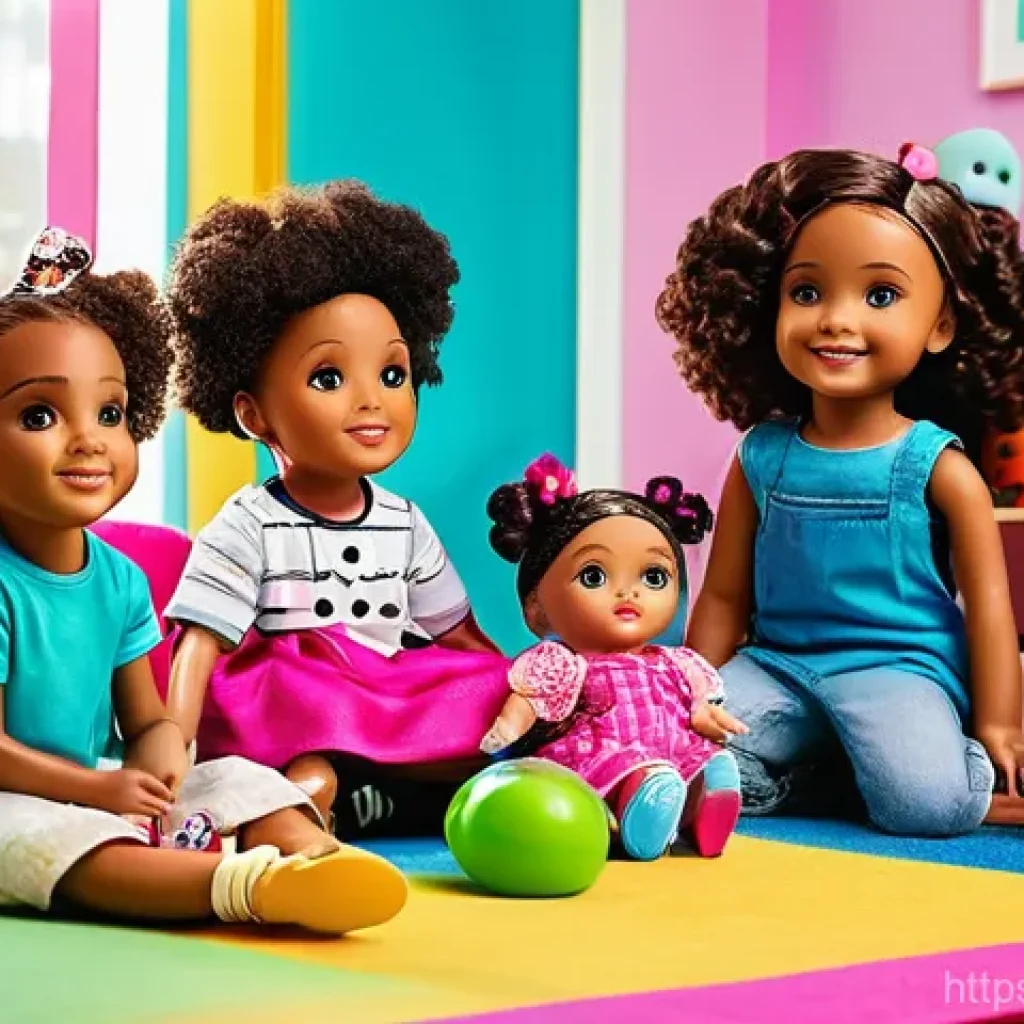 LOL 서프라이즈와 연계된 책과 교육 자료 - **Prompt:** A diverse group of joyful children, aged 6-10, are gathered in a brightly colored, imagi...