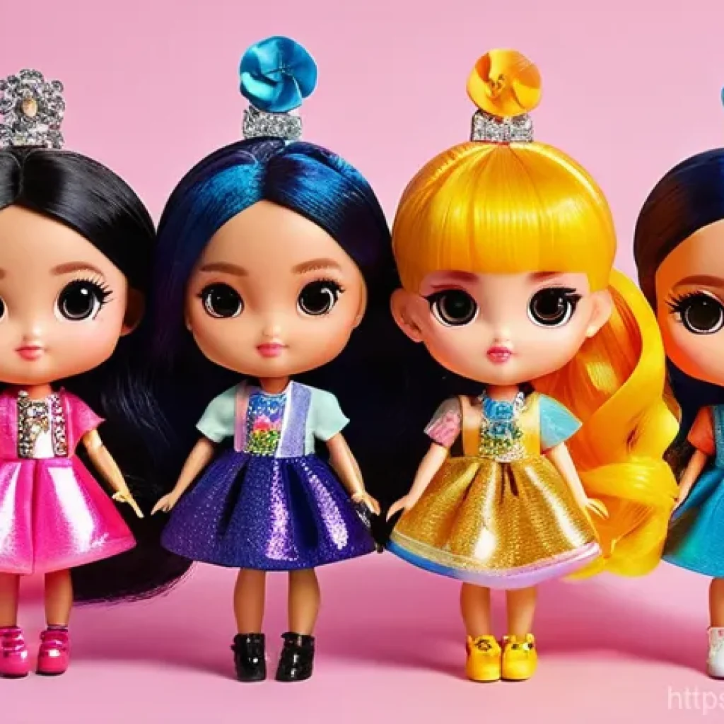 LOL 서프라이즈의 지역별 선호 트렌드 - **Prompt 1: Asian Children's LOL Surprise Fashion - K-Pop Bling**
"A group of four cheerful East...