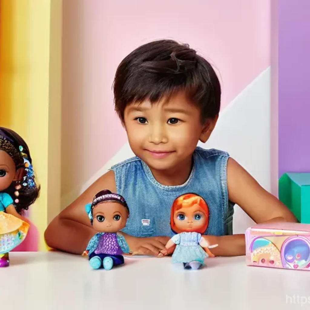 LOL 서프라이즈로 진행한 글로벌 캠페인 - A brightly lit, colorful scene capturing the thrilling unboxing experience of L.O.L. Surprise! dolls...