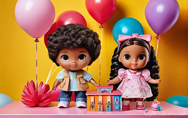 LOL 서프라이즈로 진행한 글로벌 캠페인 - A whimsical and vibrant scene depicting a diverse array of L.O.L. Surprise! dolls as unique characte... LOL 서프라이즈로 진행한 글로벌 캠페인 - A whimsical and vibrant scene depicting a diverse array of L.O.L. Surprise! dolls as unique characte...