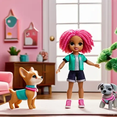 Home 27 LOL 서프라이즈를 주제로 한 크리에이티브 아이디어 - A vibrant and playful scene featuring diverse LOL Surprise dolls on a miniature stop-motion animatio...