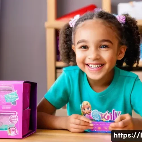 Home 24 LOL 서프라이즈의 가성비와 장점 비교 - A joyful 7-year-old girl, with bright, sparkling eyes and a wide smile, is excitedly unboxing a colo...
